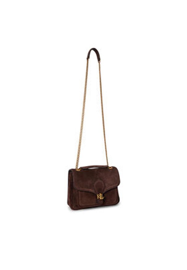 Lauren Ralph Lauren - LAUREN RALPH LAUREN Torebka 431974553002 Brązowy. Kolor: brązowy. Materiał: skórzane, zamszowe
