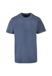 BUILD YOUR BRAND - Koszulka Z Okrągłym Dekoltem Dla Dorosłych Unisex Acid Wash. Kolor: niebieski