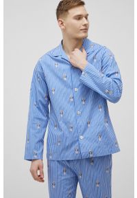 Polo Ralph Lauren piżama bawełniana 714862801001 wzorzysta. Kolor: niebieski. Materiał: bawełna. Długość: długie #3