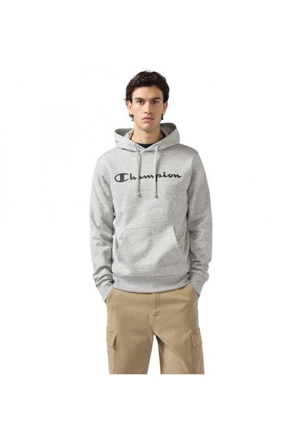 Bluza męska z kapturem treningowa Champion Hooded Sweatshirt szara. Typ kołnierza: kaptur. Kolor: szary