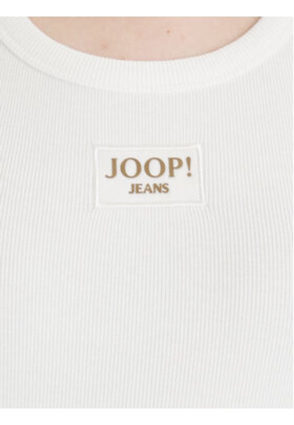 JOOP! Jeans Top 30046103 Biały Slim Fit. Kolor: biały. Materiał: bawełna