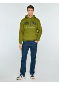Big-Star - Bluza męska z kapturem z logo BIG STAR zielona Ashlyno 301. Typ kołnierza: kaptur. Kolor: zielony. Materiał: dzianina. Wzór: napisy. Styl: sportowy #5