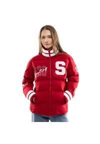 SIROKO - Damska kurtka puchowa 120. rocznica Real Sporting de Gijón Siroko SC120 El Bibi. Okazja: na urodziny. Kolor: czerwony. Materiał: puch. Sezon: lato #1