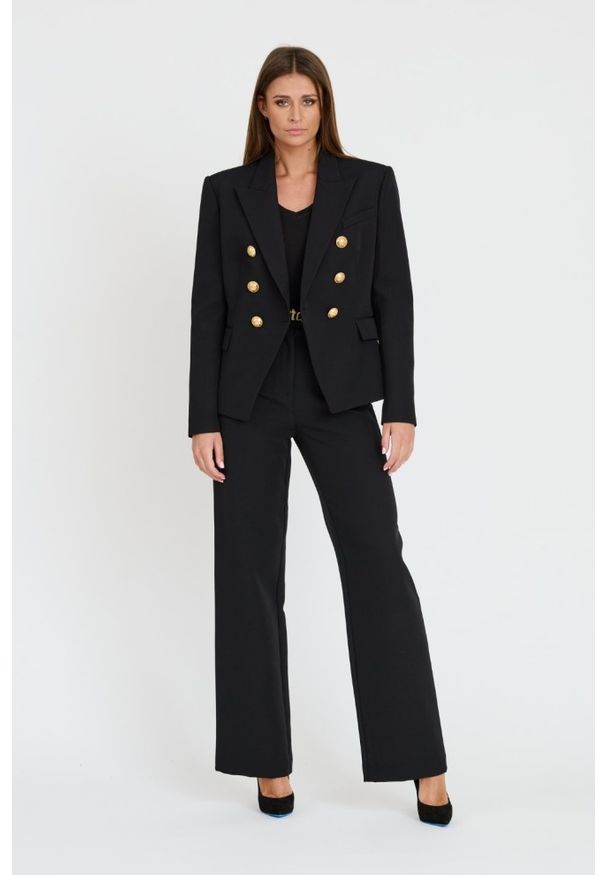 Balmain - BALMAIN Czarna damska marynarka 6 Btn Gdp Jacket, Rozmiar 44. Kolor: czarny