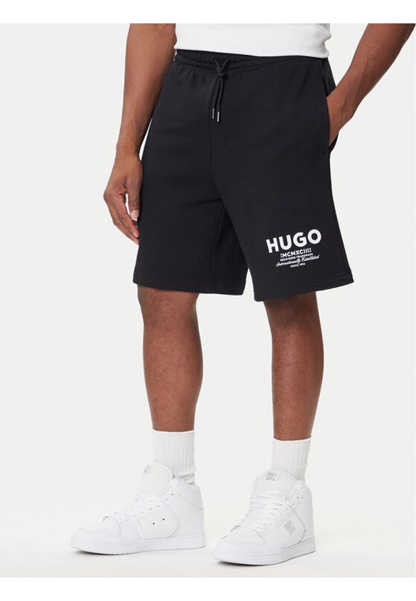 Hugo - HUGO Szorty sportowe Nomario 50510728 Czarny Loose Fit. Kolor: czarny. Materiał: bawełna. Styl: sportowy