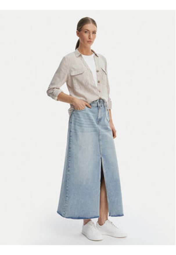 Vero Moda Koszula Linn 10308407 Biały Regular Fit. Kolor: biały. Materiał: len