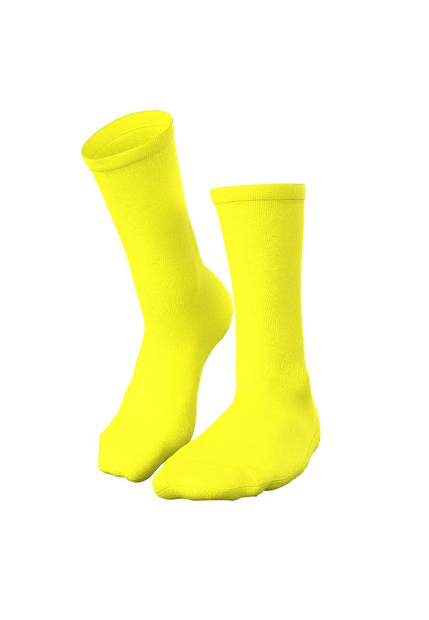 C-LAB - Sportowe skarpety rowerowe - neon żółty. Kolor: żółty