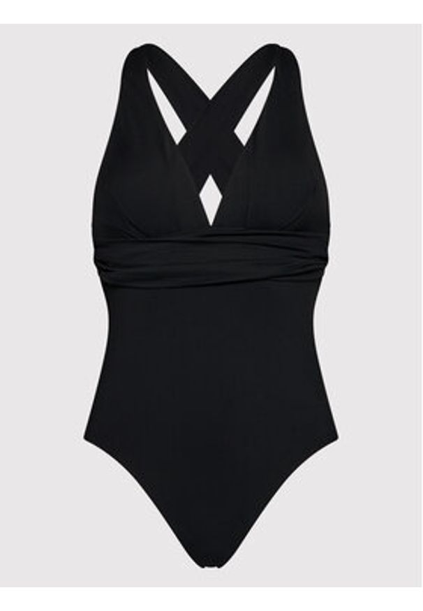 Seafolly Strój kąpielowy Cross Back 10950-942 Czarny. Kolor: czarny. Materiał: syntetyk