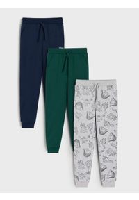 Sinsay - Spodnie dresowe 3 pack - szary. Kolor: szary. Materiał: dresówka