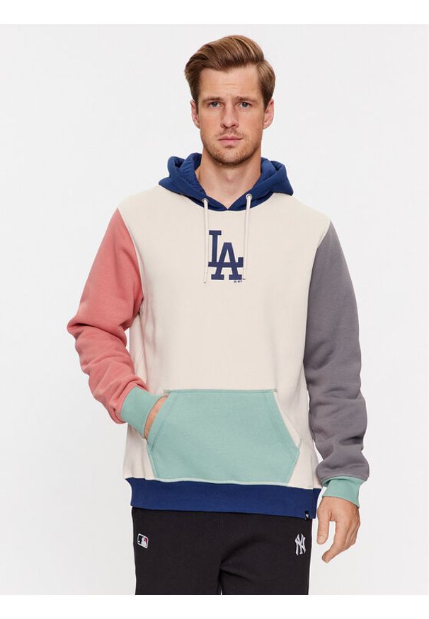47 Brand Bluza Los Angeles Dodgers BB012PMOPXQ601378BN Beżowy Regular Fit. Kolor: beżowy. Materiał: bawełna