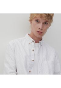 Reserved - Koszula w kropki z bawełny organicznej - Biały. Kolor: biały. Materiał: bawełna. Wzór: kropki #1