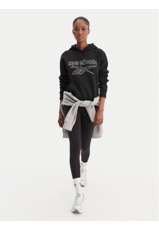 Reebok Bluza Cali RK25174CCW Czarny Regular Fit. Kolor: czarny. Materiał: bawełna