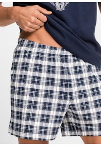 bonprix - Piżama z krótkimi spodenkami. Kolor: niebieski. Długość: krótkie. Wzór: nadruk #3