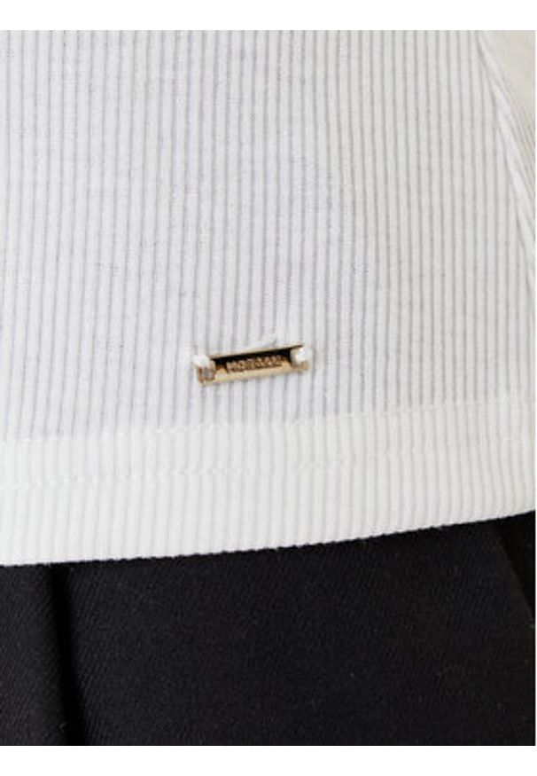 Morgan Bluzka 252-DELINE Biały Slim Fit. Kolor: biały. Materiał: wiskoza, syntetyk