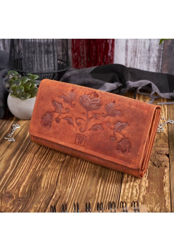 PAOLO PERUZZI - ZESTAW PREZENTOWY ZUP-37-OR PORTFEL T-05 I ETUI T-51. Materiał: skóra