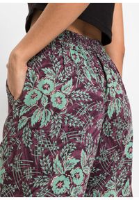 bonprix - Spodnie palazzo z lejącej wiskozy. Kolor: fioletowy. Materiał: wiskoza, materiał. Wzór: nadruk #3