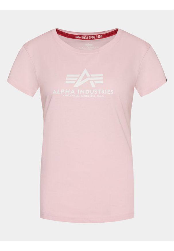 Alpha Industries T-Shirt New Basic 196051 Różowy Regular Fit. Kolor: różowy. Materiał: bawełna