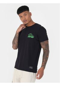 Brave Soul T-Shirt MTS-149FRANCHISE Czarny Straight Fit. Kolor: czarny. Materiał: bawełna
