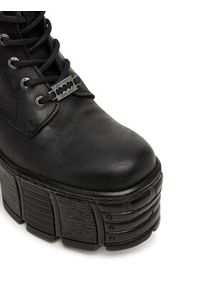 NEW ROCK Trzewiki M-TM001-C2 Czarny. Kolor: czarny. Materiał: skóra. Styl: rockowy #5