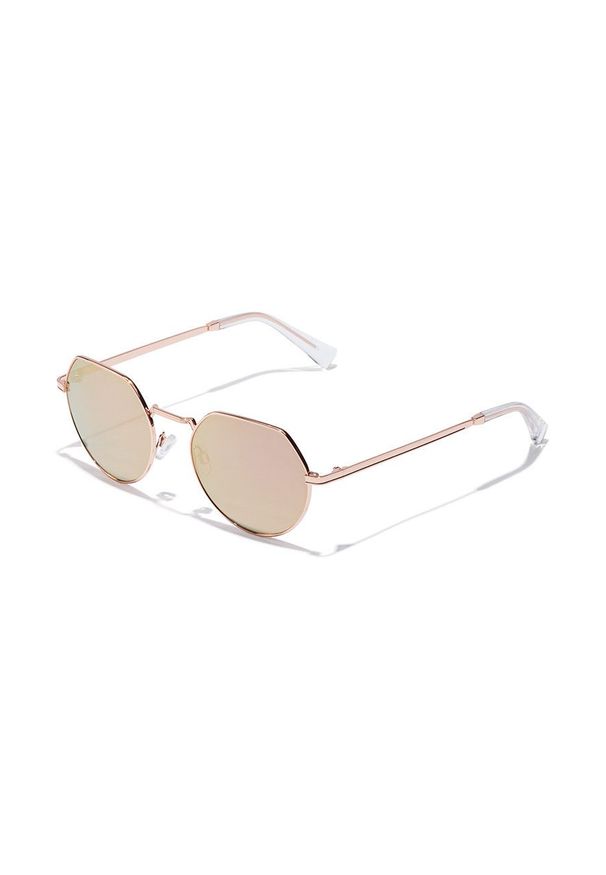 Hawkers - Okulary przeciwsłoneczne AURA - ROSE GOLD. Kształt: okrągłe. Kolor: różowy