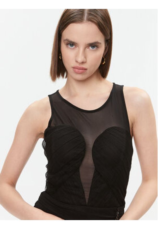 Fracomina Sukienka koktajlowa FQ23WD1005W52901 Czarny Slim Fit. Kolor: czarny. Materiał: syntetyk. Styl: wizytowy