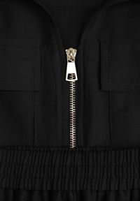 Renee - Czarny Komplet Utility z Wiskozy Spodnie i Bluzka na Suwak ze Ściągaczem Petolira. Kolor: czarny. Materiał: wiskoza #2