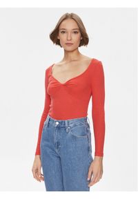 Pepe Jeans Bluzka Huala PL505755 Czerwony Slim Fit. Kolor: czerwony. Materiał: syntetyk #1