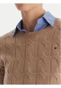 TOMMY HILFIGER - Tommy Hilfiger Sweter WW0WW43586 Beżowy Regular Fit. Kolor: beżowy. Materiał: wełna #5