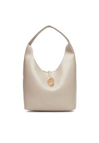 Calvin Klein Jeans Torebka Stone Lock Slouchy Small Shoulde LV04K3176G Écru. Materiał: skórzane