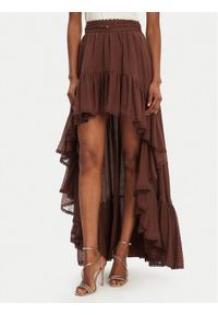 Guess Spódnica maxi 5GGD34 7317A Brązowy Regular Fit. Kolor: brązowy. Materiał: bawełna