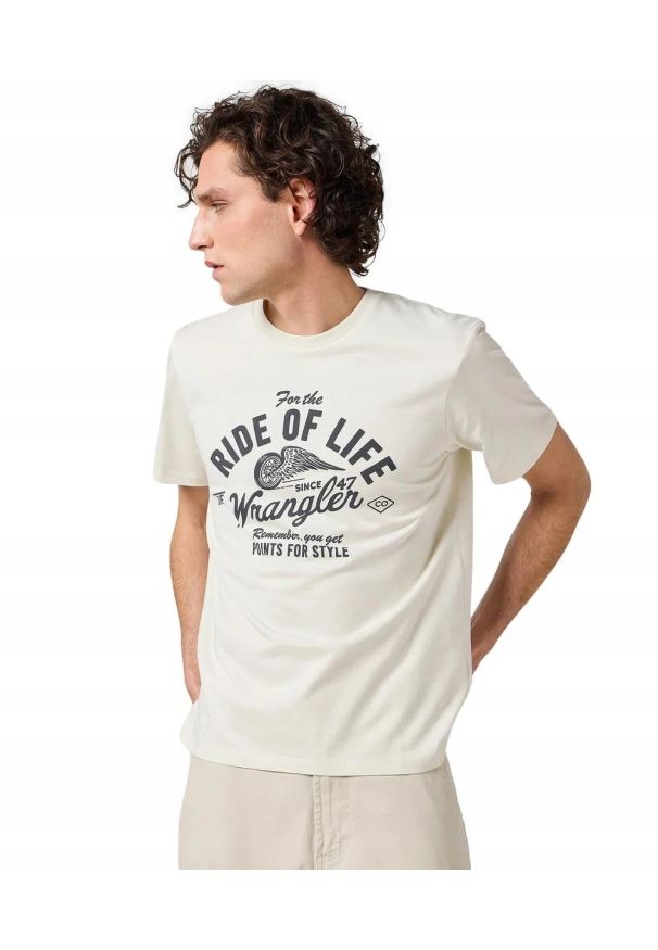 Wrangler - MESKA KOSZULKA WRANGLER AMERICANA TEE VINTAGE WHITE 112362791. Styl: vintage