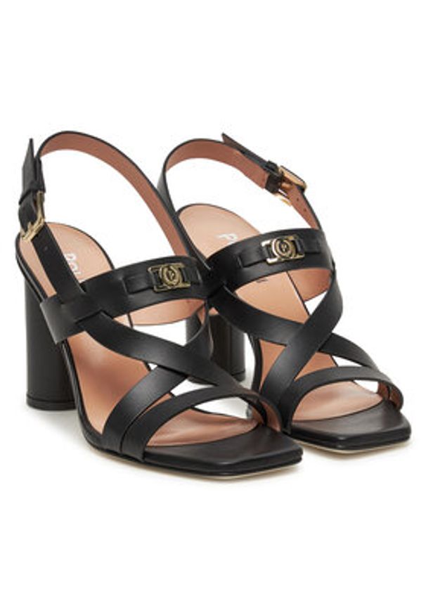 Pollini Sandały SA16358C0MTC0000 Czarny. Kolor: czarny. Materiał: skóra