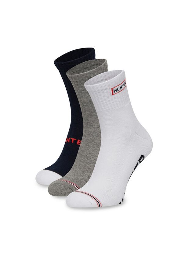 Hunter Zestaw 3 par wysokich skarpet unisex AS_HUNTER_01Z_SS25 (3-PACK) Biały. Kolor: biały. Materiał: materiał, bawełna