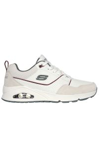 skechers - Buty Skechers Uno Retro One 183020WGR - białe. Kolor: biały. Materiał: dresówka, guma, syntetyk, zamsz, materiał, skóra, jeans. Szerokość cholewki: normalna. Model: Skechers Sport. Sport: turystyka piesza
