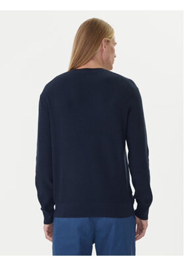 Calvin Klein Sweter LV04LB327G Granatowy Regular Fit. Kolor: niebieski. Materiał: bawełna