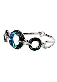 Polcarat Design - Bransoletka srebrna z kryształami Swarovskiego R 1502. Materiał: srebrne. Kolor: srebrny. Wzór: aplikacja. Kamień szlachetny: kryształ