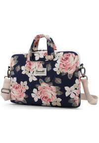 Torba na laptopa CANVASLIFE Briefcase 15-16 cali Navy Rose. Materiał: materiał. Wzór: aplikacja, kwiaty #1