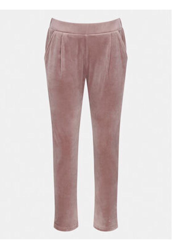 Triumph Spodnie piżamowe Cozy Comfort Velour Trousers 10216539 Brązowy Regular Fit. Kolor: brązowy. Materiał: wiskoza, welur
