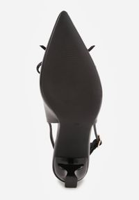 Born2be - Czarne Szpilki VICES z Odkrytą Piętą i Ozdobnym Gorsetowym Sznurowaniem Aziruna. Okazja: na co dzień, na spotkanie biznesowe, do pracy. Nosek buta: szpiczasty. Kolor: czarny. Materiał: jeans. Obcas: na szpilce. Styl: casual, biznesowy, elegancki #9