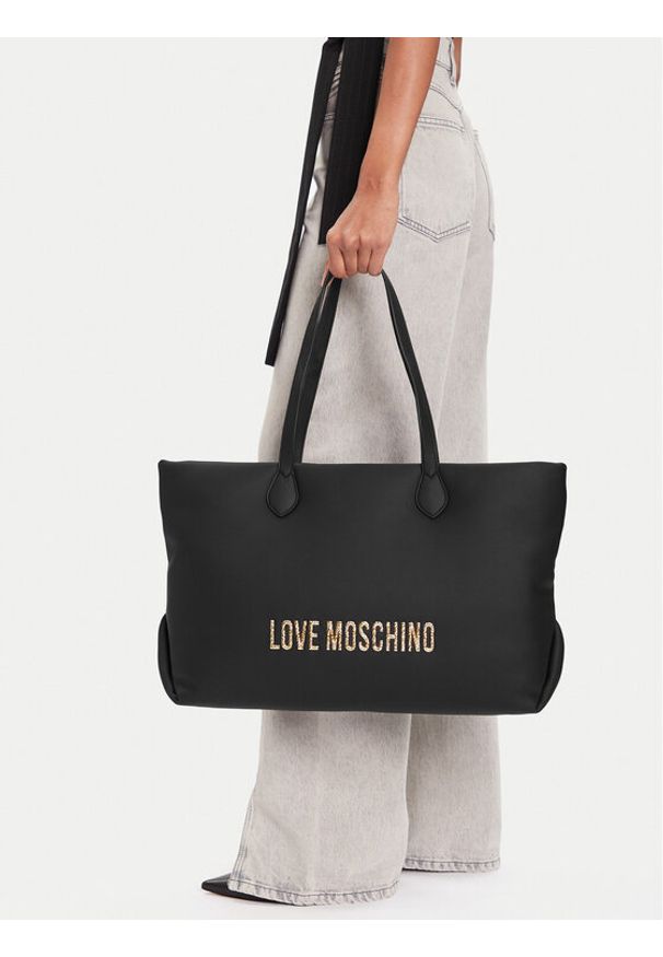 Love Moschino - LOVE MOSCHINO Torebka JC4395PP0NKD000A Czarny. Kolor: czarny. Materiał: skórzane