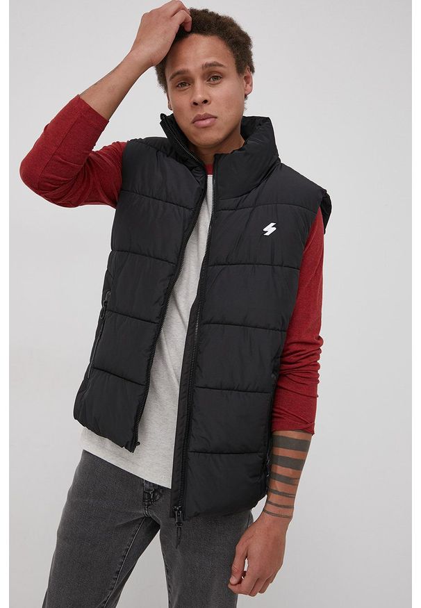Superdry - Bezrękawnik. Okazja: na co dzień. Kolor: czarny. Długość rękawa: bez rękawów. Styl: casual