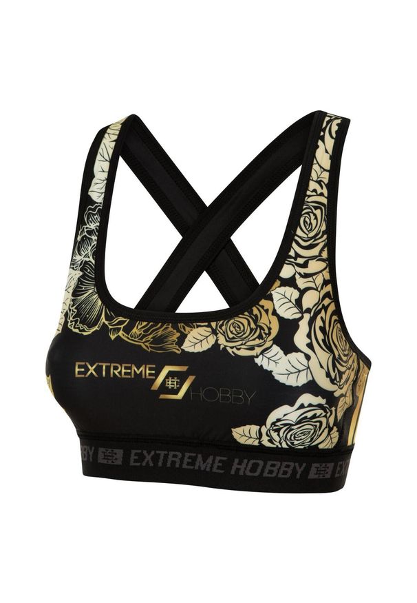 EXTREME HOBBY - Stanik Sportowy Fitness Extreme Hobby ROSE. Kolor: czarny. Materiał: poliester, elastan. Sport: fitness