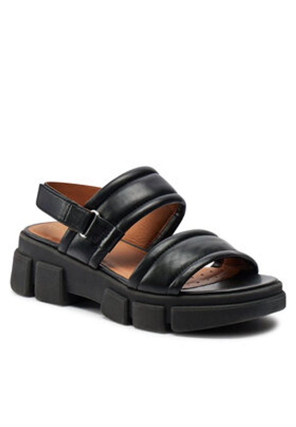 Geox Sandały D Lisbona D45PSA 000TU C9999 Czarny. Kolor: czarny. Materiał: skóra
