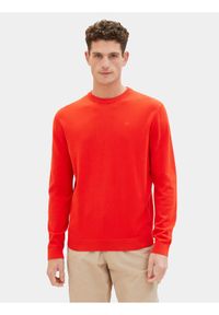 Tom Tailor Sweter 1039810 Czerwony Regular Fit. Kolor: czerwony. Materiał: bawełna #1