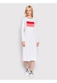 Armani Exchange Sukienka codzienna 6LYA75 YJ8QZ 1000 Biały Slim Fit. Okazja: na co dzień. Kolor: biały. Materiał: bawełna. Typ sukienki: proste. Styl: casual #1