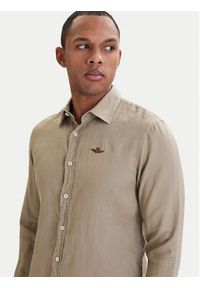 Aeronautica Militare Koszula 261CA1321UCT03089 Beżowy Regular Fit. Kolor: beżowy. Materiał: len #5
