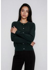 MOODO - Kardigan ciemnozielony. Kolor: zielony. Materiał: poliamid, poliester, wiskoza #1