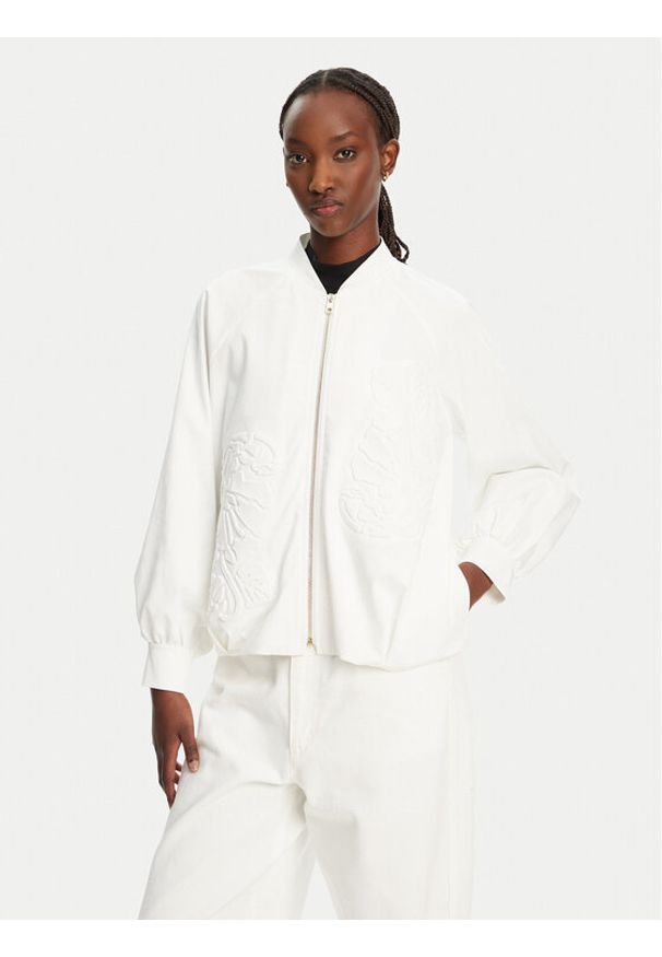 ACCESS FASHION Kurtka bomber 53-1039-886 Biały Regular Fit. Kolor: biały. Materiał: bawełna