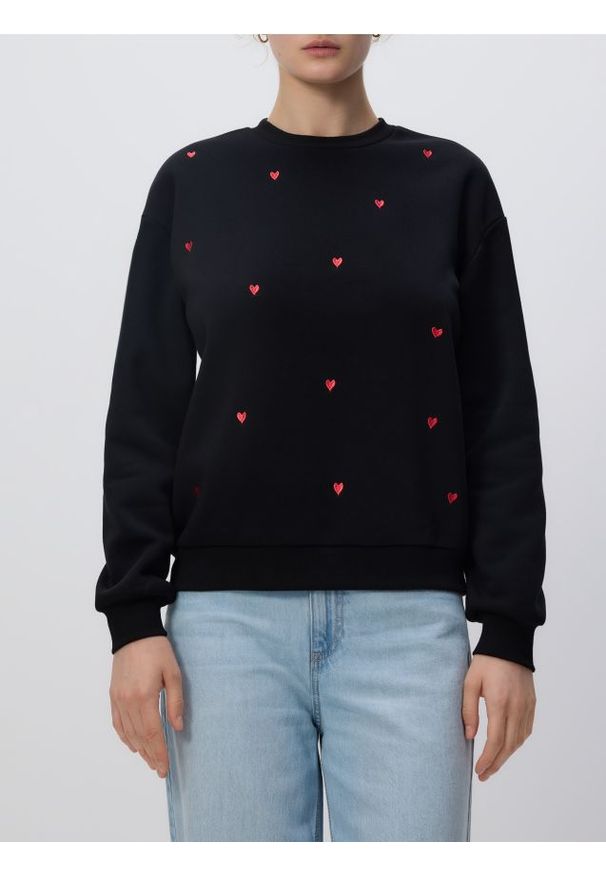 Reserved - Bluza z drobnym haftem - wielobarwny. Materiał: bawełna, dzianina. Wzór: haft
