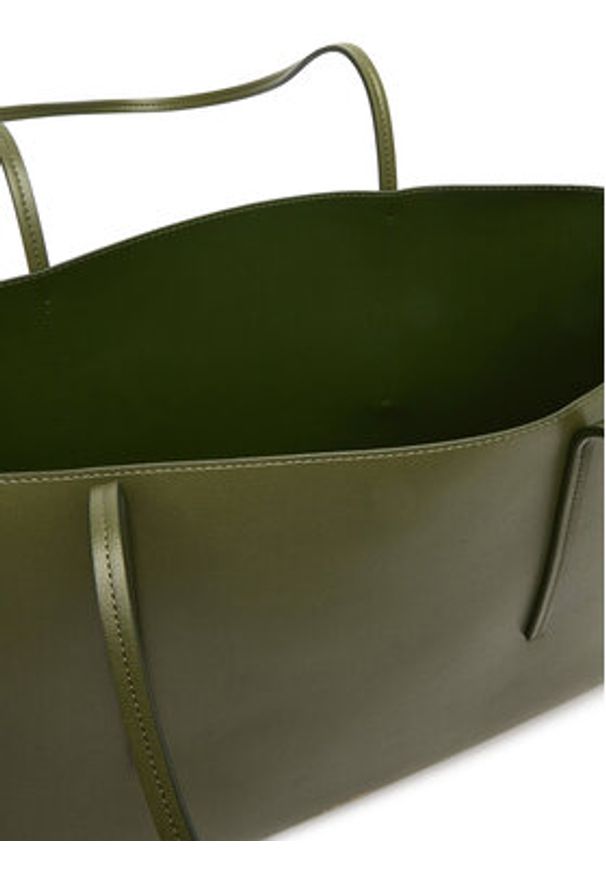 Calvin Klein Torebka Foil Logo Tote W/Pouch LV04F3274G Zielony. Kolor: zielony. Materiał: skórzane